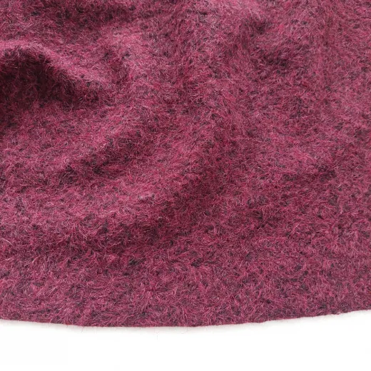 Boucl� Stoff Bordeaux – Meterware f�r Jacken & M�ntel, 12% Wolle