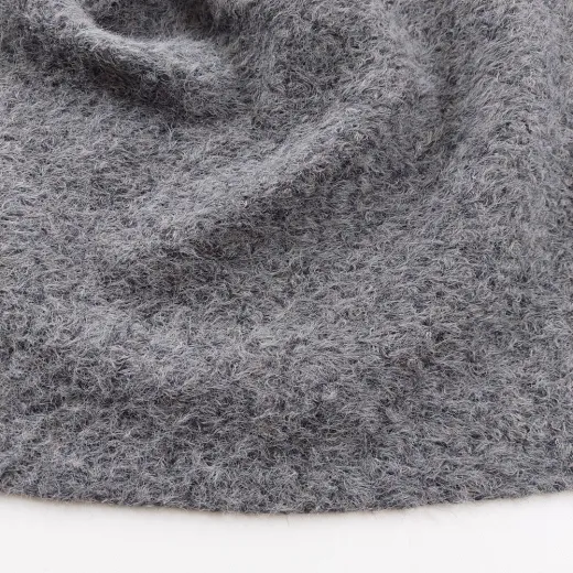 Boucl� Stoff Grau – Meterware f�r Jacken & M�ntel, 12% Wolle