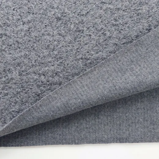 Boucl� Stoff Grau – Meterware f�r Jacken & M�ntel, 12% Wolle