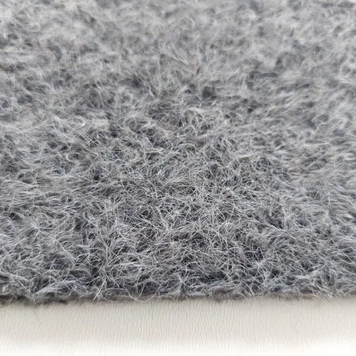 Boucl� Stoff Grau – Meterware f�r Jacken & M�ntel, 12% Wolle