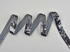 Paillettenband 20 mm breit, graumetallic