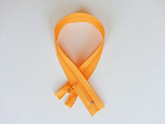 Reiverschluss 35 cm nicht teilbar, hellorange