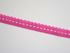 elastisches Band mit Rschenrand 1.5 cm, pink