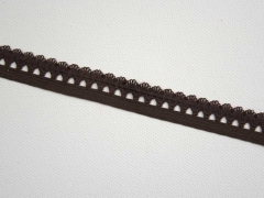 elastisches Band mit Rschenrand 1.5 cm, braun