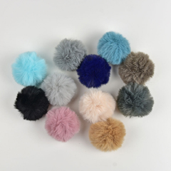 Kunstfellbommel Taschenanh�nger 6 cm, dunkelgrau