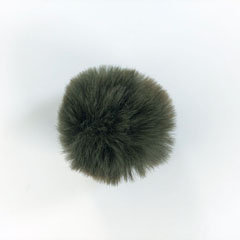 Kunstfellbommel Taschenanhnger 6 cm, armygrn