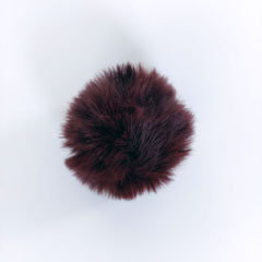 Kunstfellbommel Taschenanhnger 6 cm, dunkelbordeaux