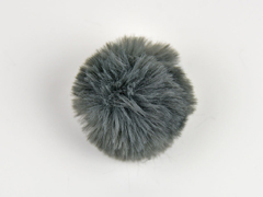 Kunstfellbommel Taschenanhnger 6 cm, dunkelgrau