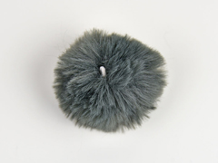 Kunstfellbommel Taschenanh�nger 6 cm, dunkelgrau