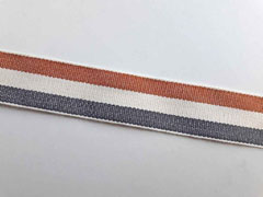 Webband Streifen 25 mm, braun natur anthrazit
