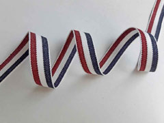 Webband Streifen 15 mm, dunkelrot wei navy