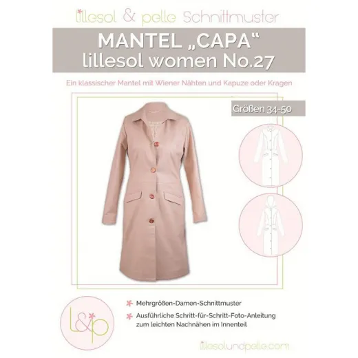 Papierschnittmuster Damen Mantel CAPA Lillesol Woman No. 27