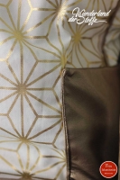 Dekostoff "Metallic Words", gold creme