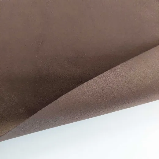 Wildlederimitat Fake Suede Braun Meterware Doubleface samtig weich und elastisch
