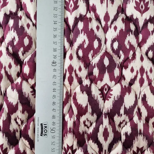 Samt Steppstoff Burgundy | Dreilagig, weich wattiert