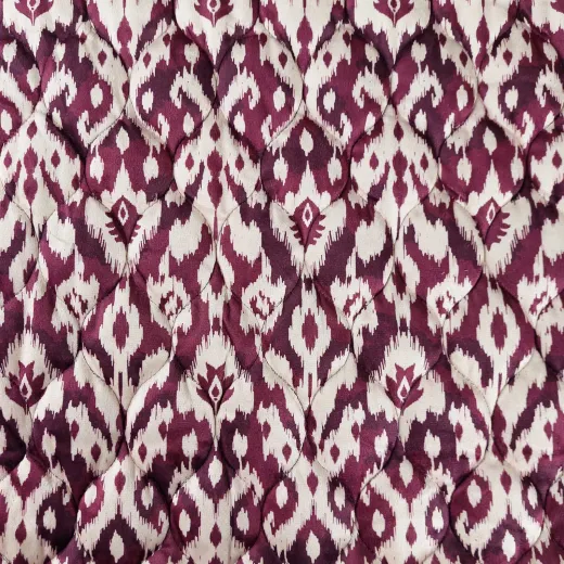 Samt Steppstoff Burgundy | Dreilagig, weich wattiert