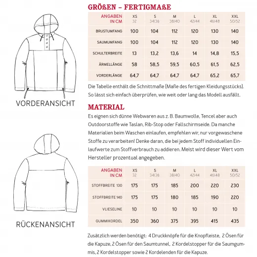 Papierschnittmuster Windbreaker Damen FRAU VANJA - Studio Schnittreif