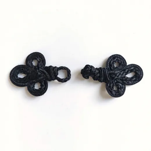 Knebelverschluss Posamentenverschluss schwarz – Ornamentknopf f�r Jacken im Military Style