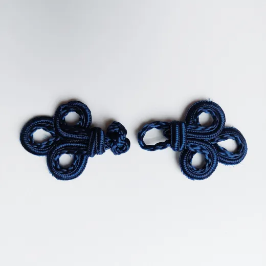 Knebelverschluss Posamentenverschluss dunkelblau – Ornamentknopf f�r Jacken im Military Style