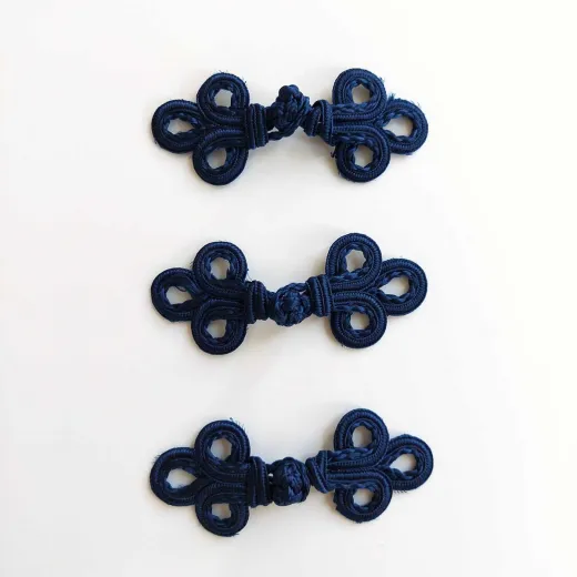 Knebelverschluss Posamentenverschluss dunkelblau – Ornamentknopf f�r Jacken im Military Style