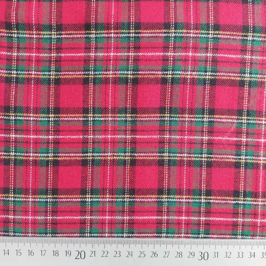Flanell Baumwollflanell Schottenkaro, rot gr�n wei�