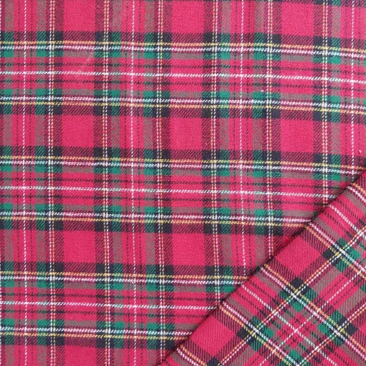 Flanell Baumwollflanell Schottenkaro, rot gr�n wei�