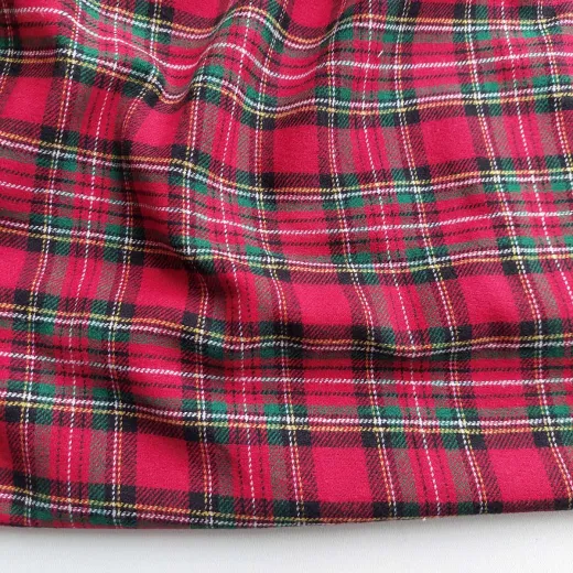 Flanell Baumwollflanell Schottenkaro, rot gr�n wei�