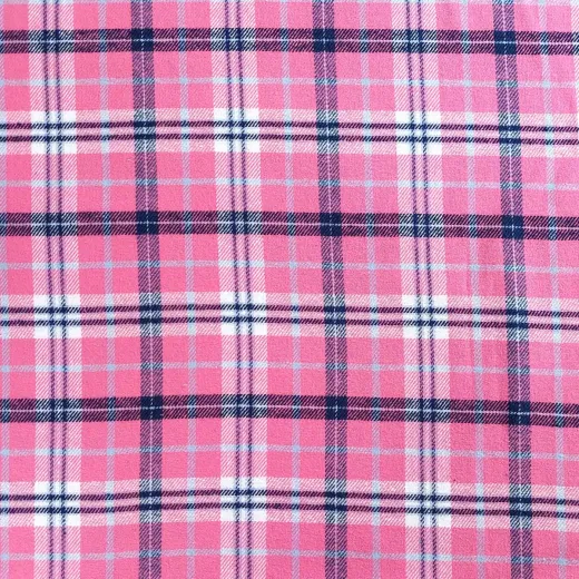 Flanell Baumwollflanell Schottenkaro, dunkelblau pink