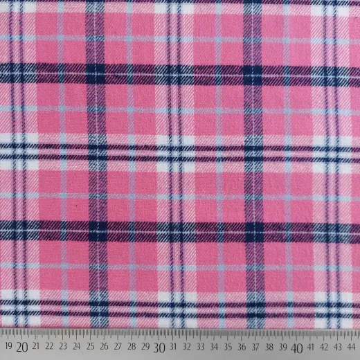 Flanell Baumwollflanell Schottenkaro, dunkelblau pink