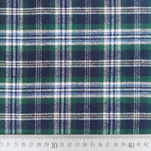 Flanell Baumwollflanell Schottenkaro , dunkelgr�n wei� dunkelblau