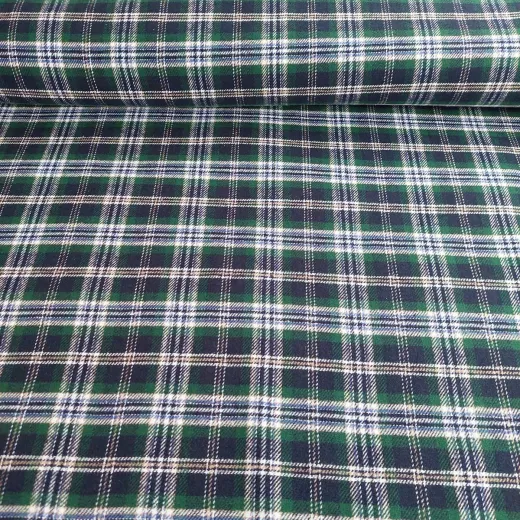 Flanell Baumwollflanell Schottenkaro , dunkelgr�n wei� dunkelblau