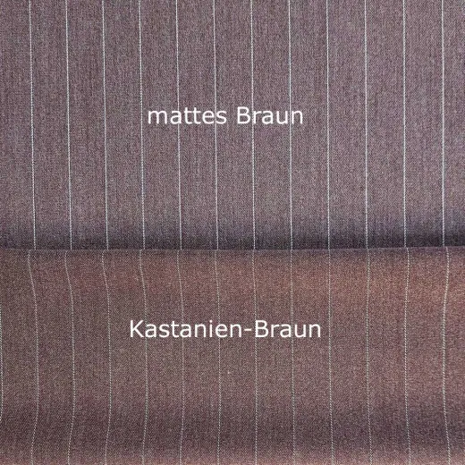 Nadelstreifen Stoff mit Elasthan – Mattes Braun & Kastanien-Braun (wendbar)