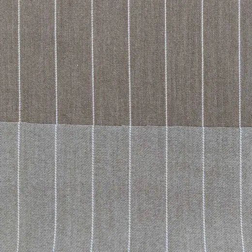 Nadelstreifen Stoff Webware mit Stretch, wei� khaki