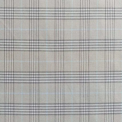 Glencheck Stoff – Karo Webware hellblau braun beige