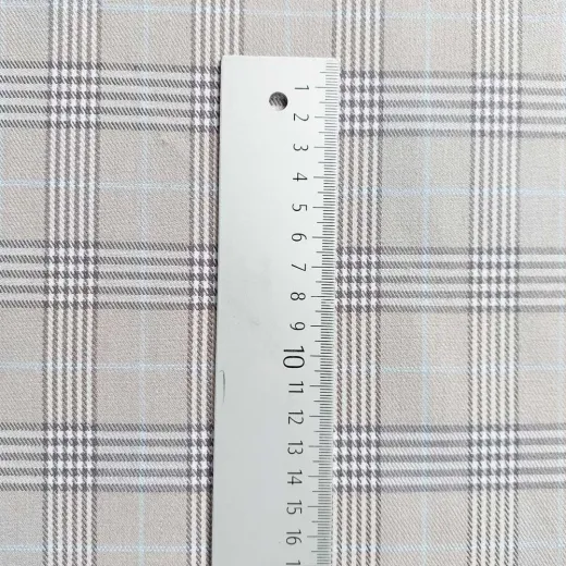 Glencheck Stoff – Karo Webware hellblau braun beige