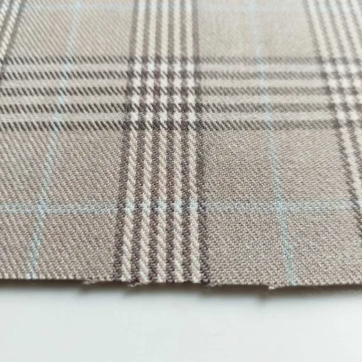 Glencheck Stoff – Karo Webware hellblau braun beige