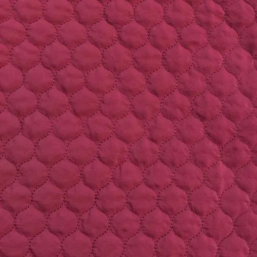 Steppstoff Meterware Doubleface wattiert Tropfen, weinrot burgundy