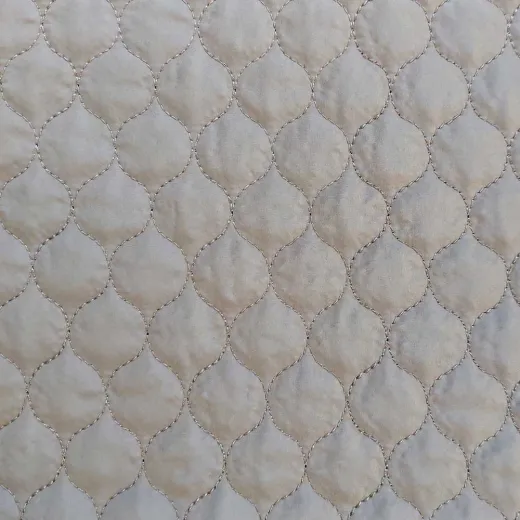 Steppstoff Meterware Doubleface wattiert Tropfen, taupe