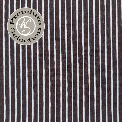 Baumwollstoff Streifen by Albini Made in Italy - dunkelbraun wei� - Deadstock Stoff