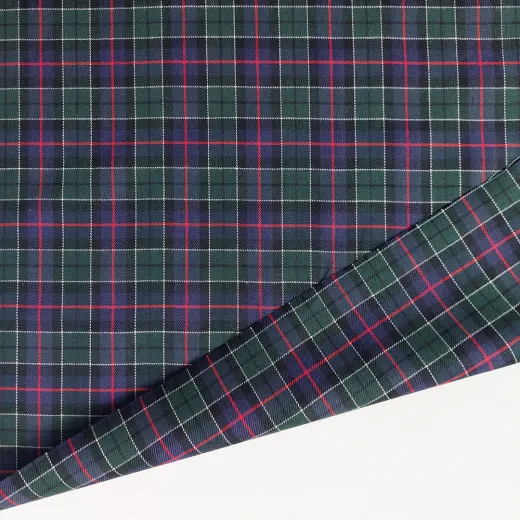 Baumwollstoff Schottenkaro by Albini Made in Italy -dunkelblau dunkelgr�n - Designer Stoff