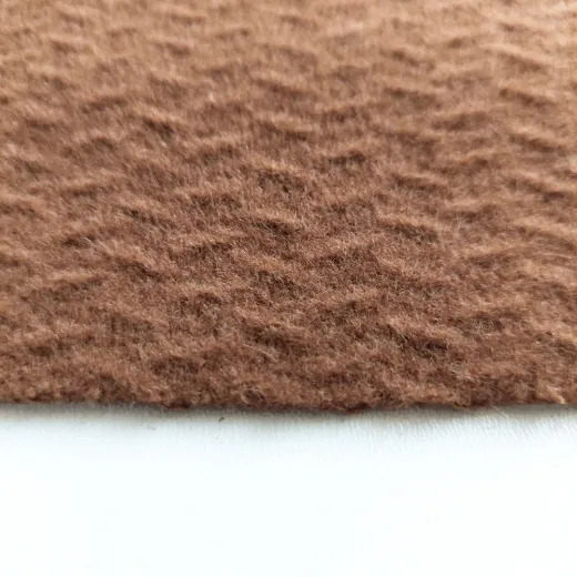 Mantelstoff reine Wolle mit Struktur Made in Italy - camel - Deadstock Stoff