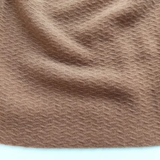Mantelstoff reine Wolle mit Struktur Made in Italy - camel - Deadstock Stoff