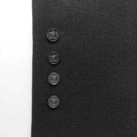 Mantelstoff Wolle Made in Italy - schwarz - Deadstock Stoff