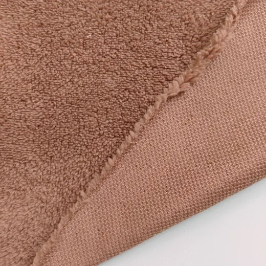 Teddystoff Teddyfleece Meterware – Sherpa, weich & elastisch, rotbraun
