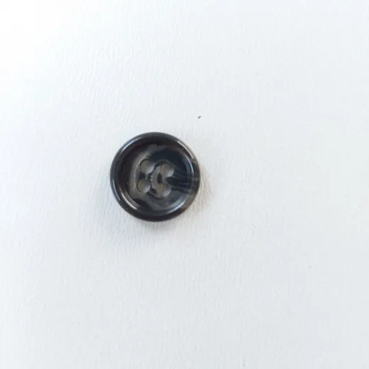 Kn�pfe 4-Loch dunkelgrau marmoriert 15 mm, 10 St�ck