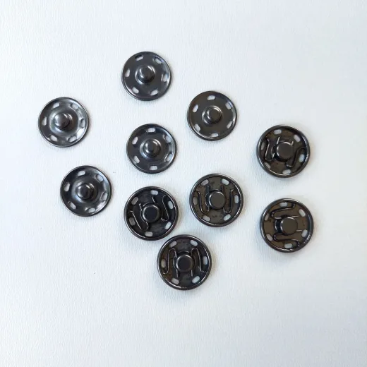 Druckkn�pfe zum Ann�hen Metall gunmetal 19 mm, 5 Paar