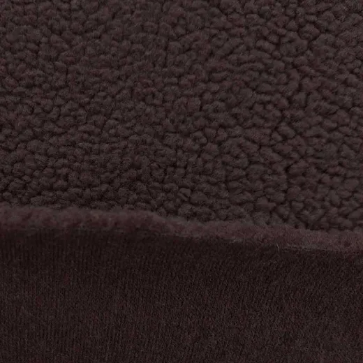 Teddyfleece Teddystoff Schaffell Optik weich dick uni - dunkelbraun