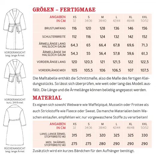 Bademantel Papierschnittmuster Frau MAITE – Studio Schnittreif