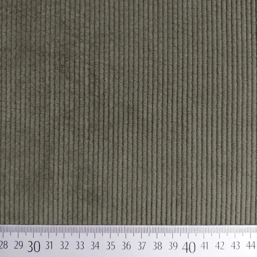 Cordstoff mit Fellabseite – Stretch Cord Teddy, Armygr�n