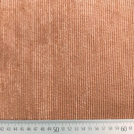 Cordstoff mit Fellabseite – Stretch Cord Teddy, Cognac Braun